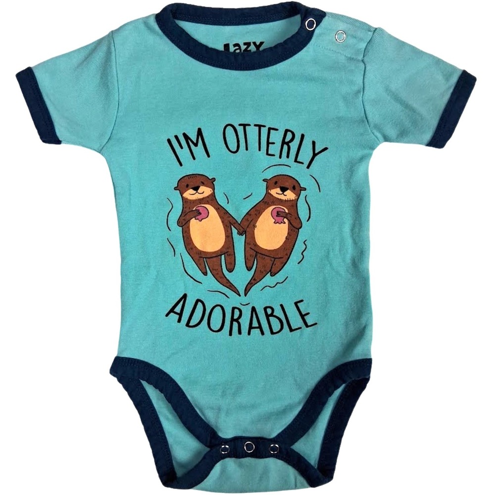 Lazy One‎ 12 Mos Baby Bodysuit I'm Otterly Adorable Short Sleeve 1pc Monterey